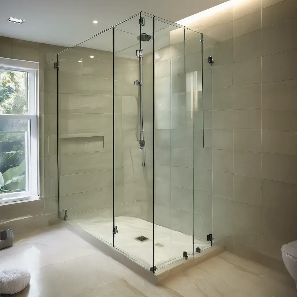 "Frameless shower enclosure made of 3mm tempered glass, showcasing modern design in a contemporary bathroom."