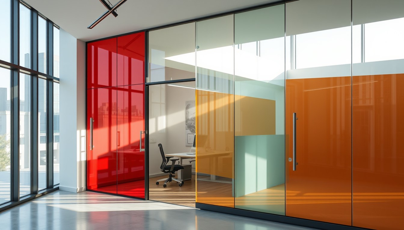 Colored Tinted Glass for Office Cabins: Psychological Impact & Design Trends 2026