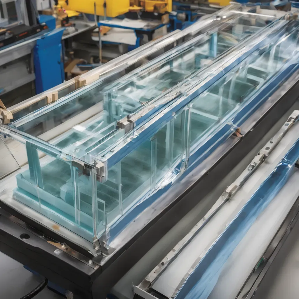 Illustration showing the step-by-step manufacturing process of a double glazed unit, highlighting energy efficiency benefits.