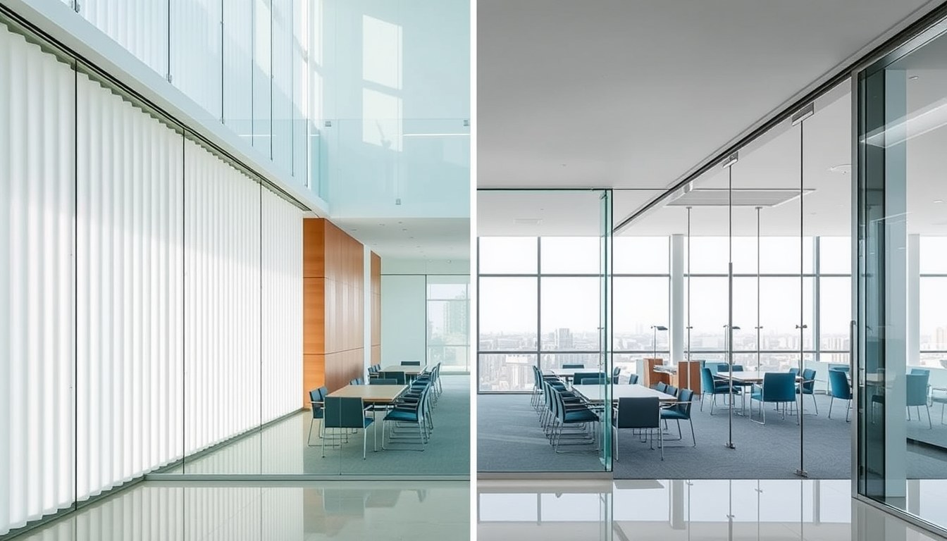 Fluted Glass vs Clear Glass Partitions: Design & Acoustic Comparison
