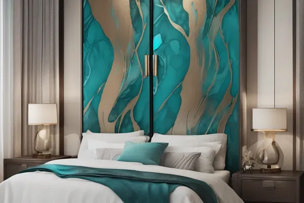 Turquoise Flow — glass wardrobe design concept