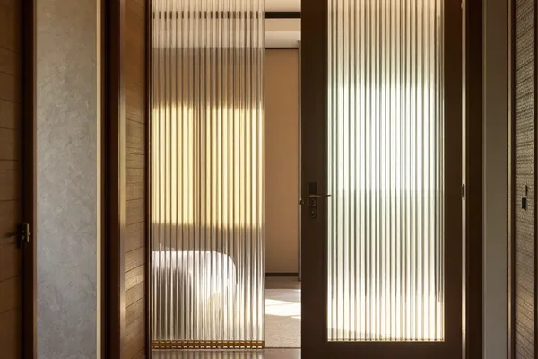 Fluted Bedroom Door — decorative glass