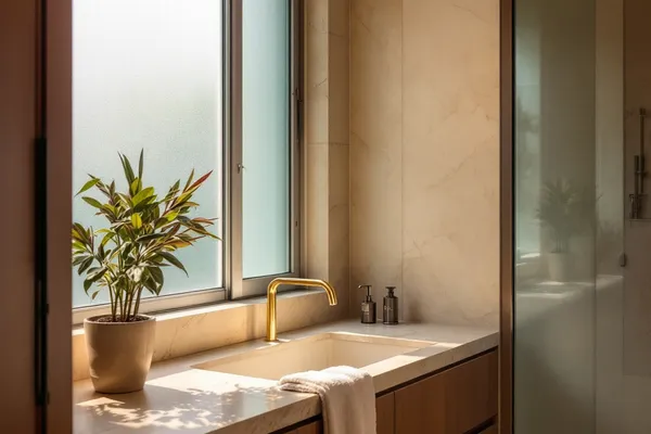 Frosted Bathroom Window — decorative glass