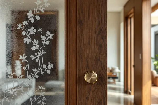 Etched Botanical Door — decorative glass