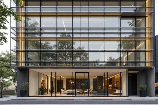 Semi Unitised Facade — glass facade