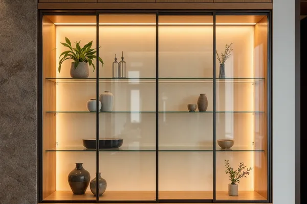 Lit Display Cabinet Shelves — furniture glass