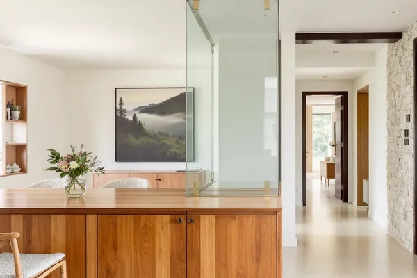 Half Height Dining Partition — glass partition