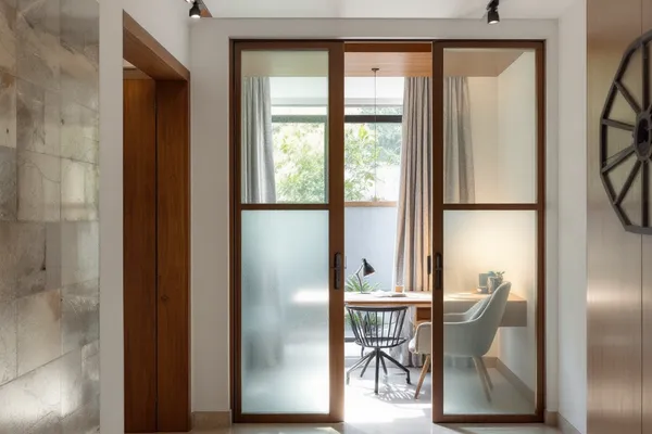 Frosted Study Partition — glass partition
