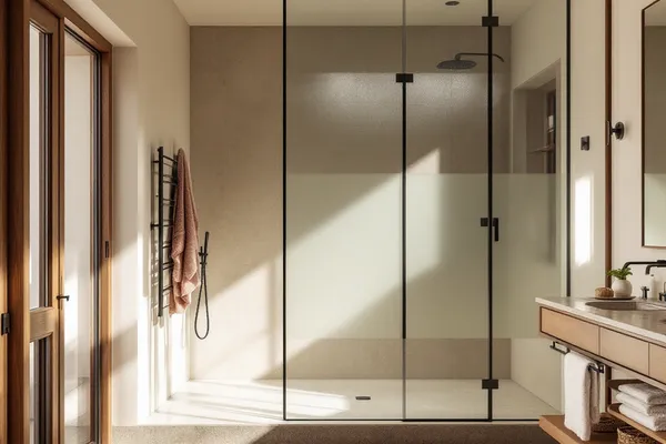 Frosted Shower Partition — shower enclosure