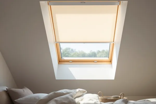 Bedroom Skylight With Blind — skylight