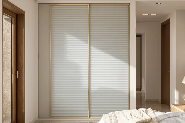 Fluted Wardrobe Front — glass interiors for a 2BHK home