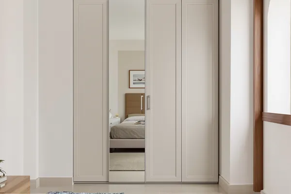 Mirrored Wardrobe Door — glass interiors for a 2BHK home