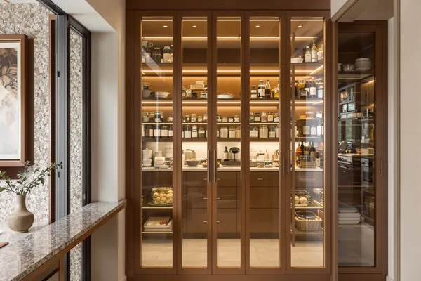 Pantry Glass Fronts — glass interiors for a 3BHK home