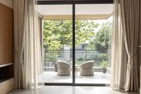 Balcony Sliding Glass — glass interiors for a 3BHK home