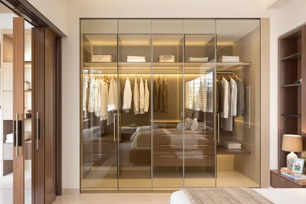 Walk In Wardrobe Glass — glass interiors for a villa