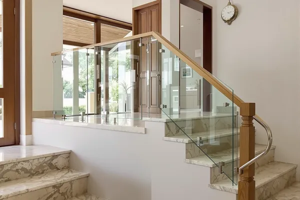 Staircase Glass Balustrade — glass interiors for a villa