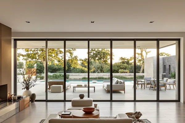 Terrace Sliding Wall — glass interiors for a villa