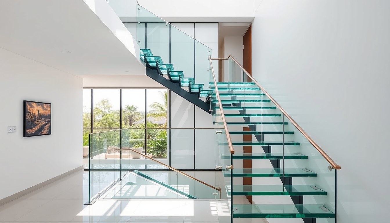 Glass Staircase Design Ideas: Floating Steps, Railings & Safety Standards