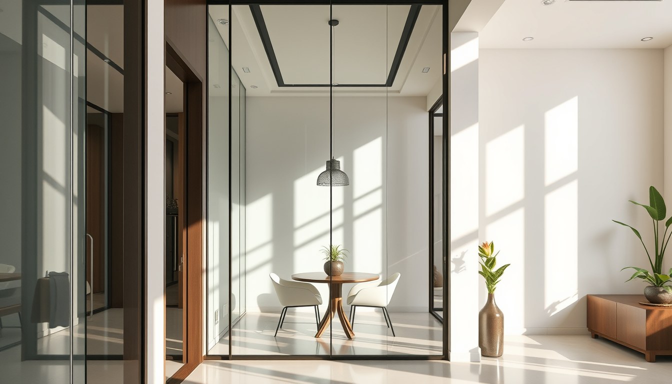 Mirrored Glass Partitions for Small Spaces: Design Ideas & Illusion Techniques