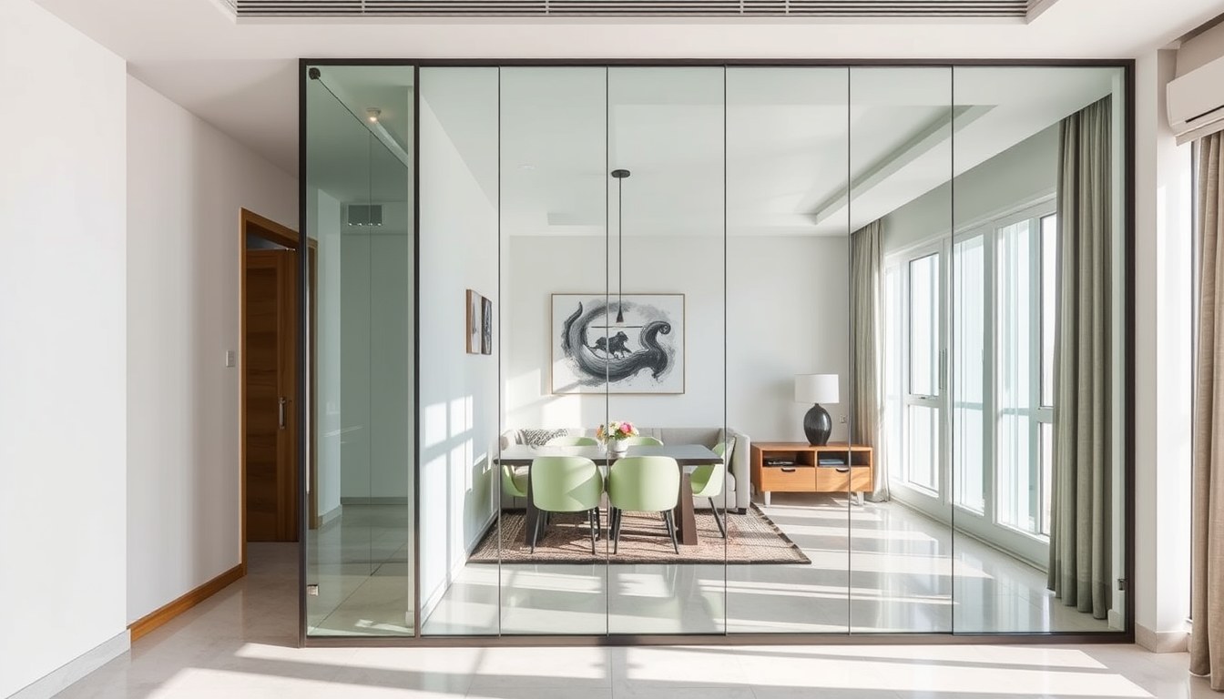 Mirrored Glass Partitions for Compact Flats: Illusion of Space in Delhi & Bangalore