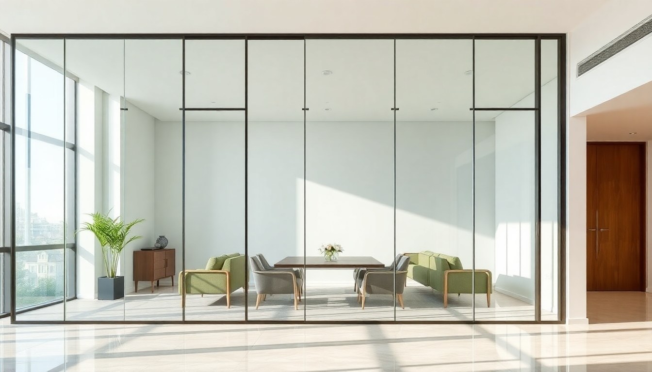 Mirrored Glass Partitions for Small Spaces: Illusion of Space & Style