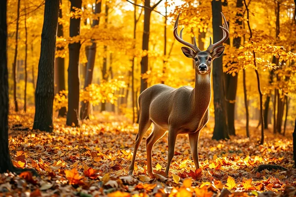 Deer in the Autumn Woods