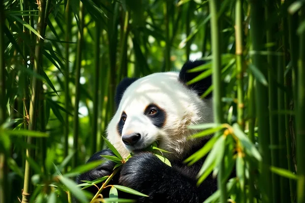 Panda in a Bamboo Grove