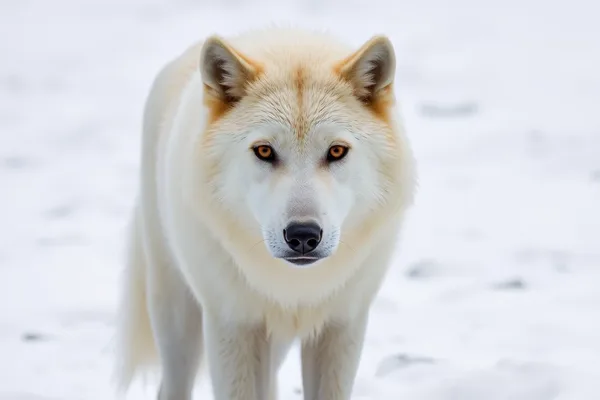 White Wolf in the Snow
