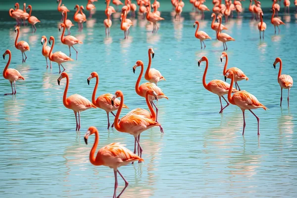 Flamingoes in a Lagoon