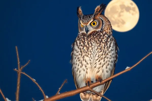 Owl on a Moonlit Branch