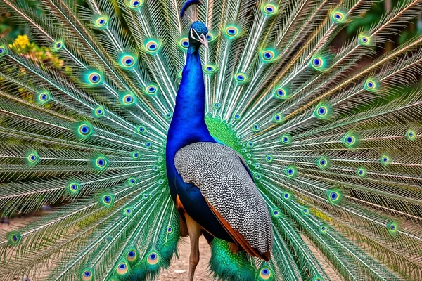 Peacock Displaying Feathers