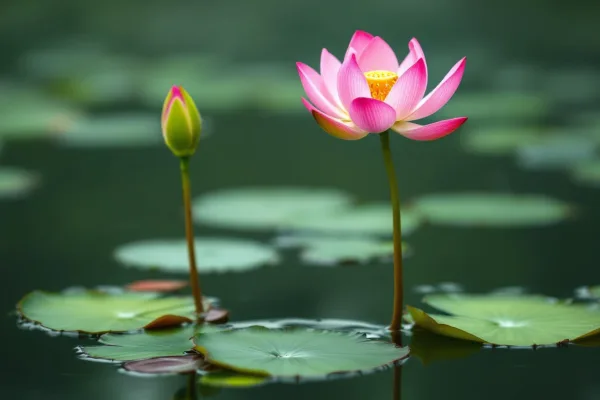 Lotus Flowers on Still Water