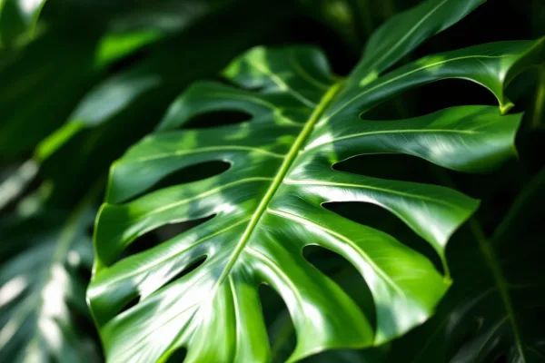 Monstera Leaves in Morning Light