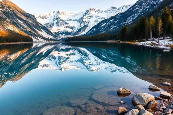 Snow-Capped Mountain Lake