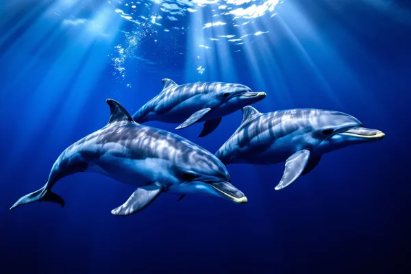 Dolphins in Open Ocean