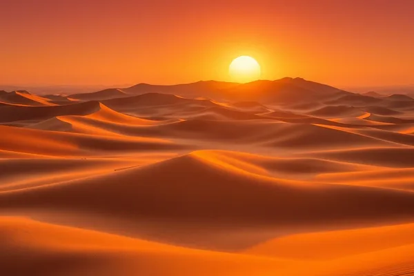 Desert Sunset over Dunes