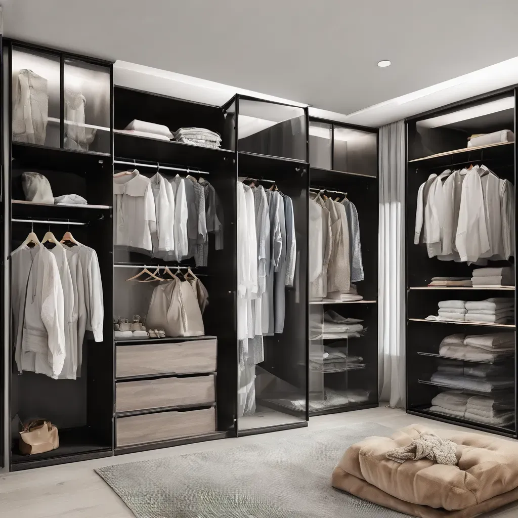 Sleek reconfigurable modular glass wardrobe with a modern design, showcasing style and versatility in a Bangalore home.